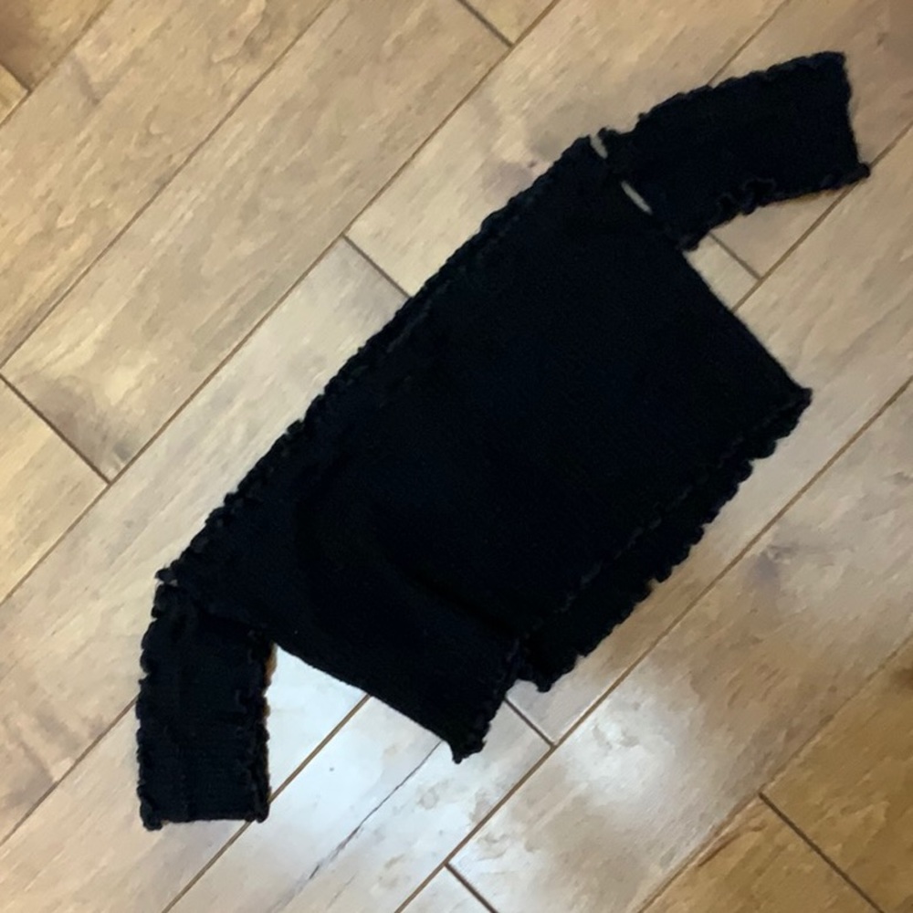 Nameless S black ribbed off-the-shoulder Bralette